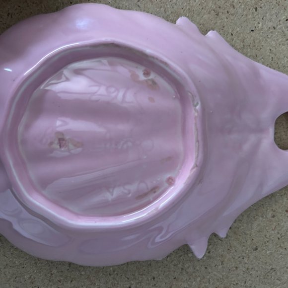 Vintage California Pottery Dish Cal Orig Pink & Gold Speckled TRINKET DISH #762 - Picture 2 of 2